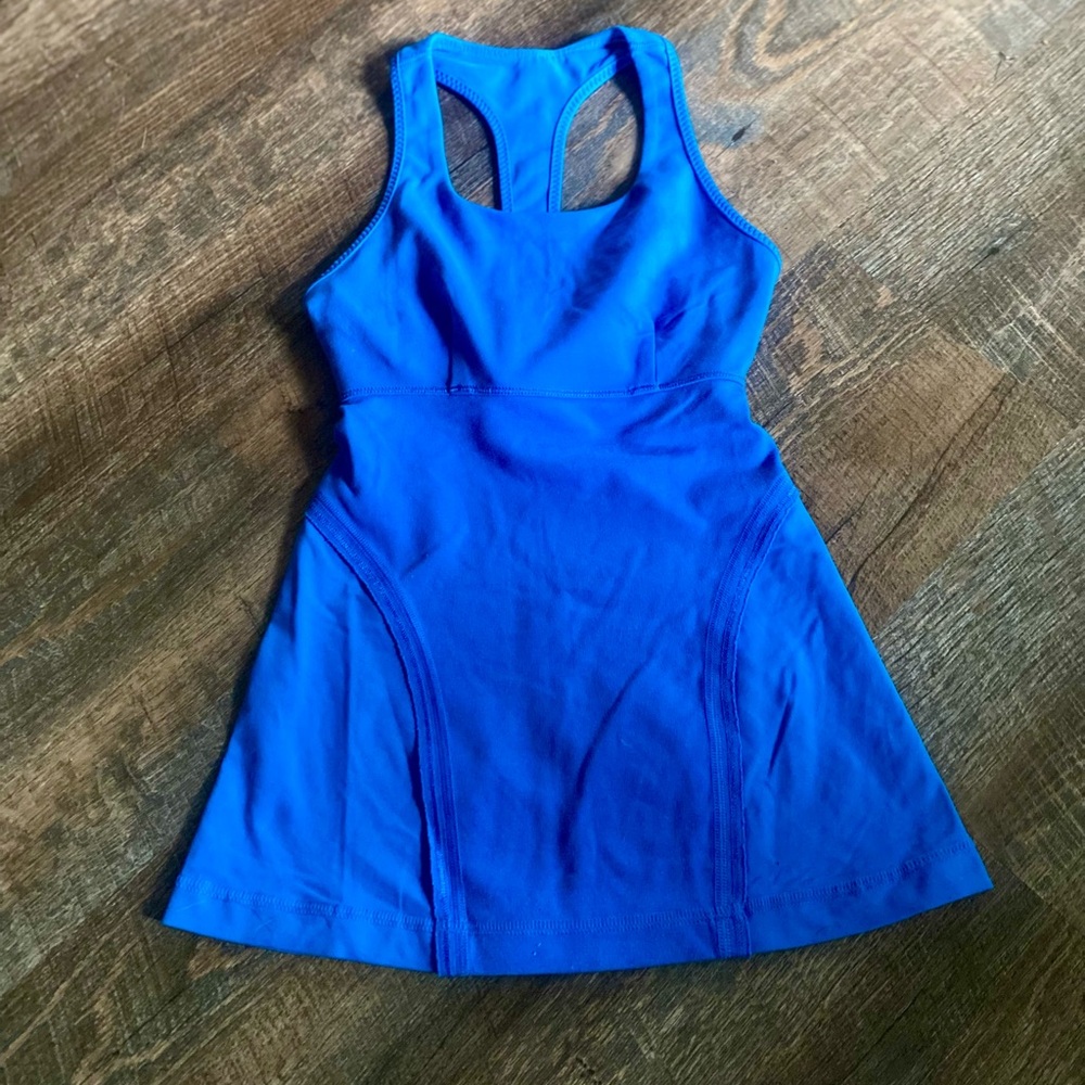 Lululemon Tank Top T Back Power Up Tank Blue Gym Work Out Racerback Run